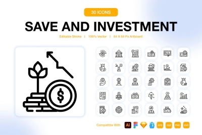 Saving And Investment Icons