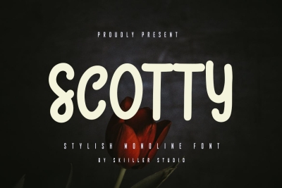 Scotty - Stylish monoline font