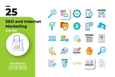 SEO and Internet Marketing Icons Set
