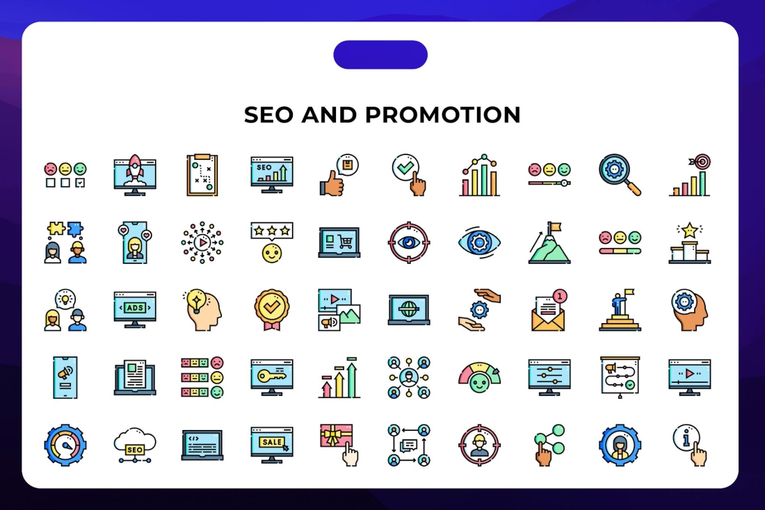 Seo And Promotion Icons
