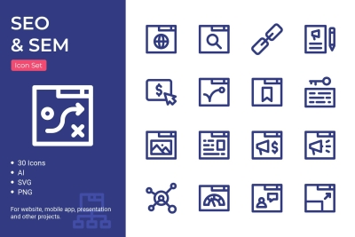 SEO & SEM Icon Set