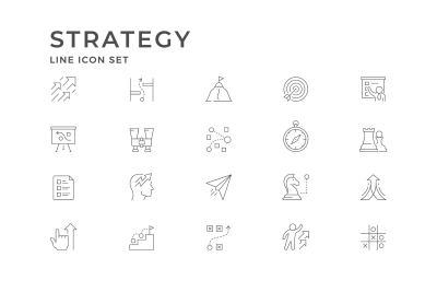 Set Line Icons of Strategy