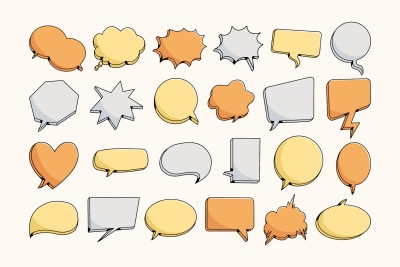 Set of 3D Chat Bubbles Illustration