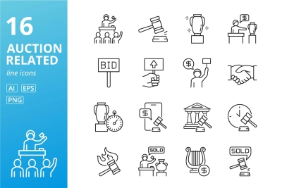 Set of Auction Related Icons