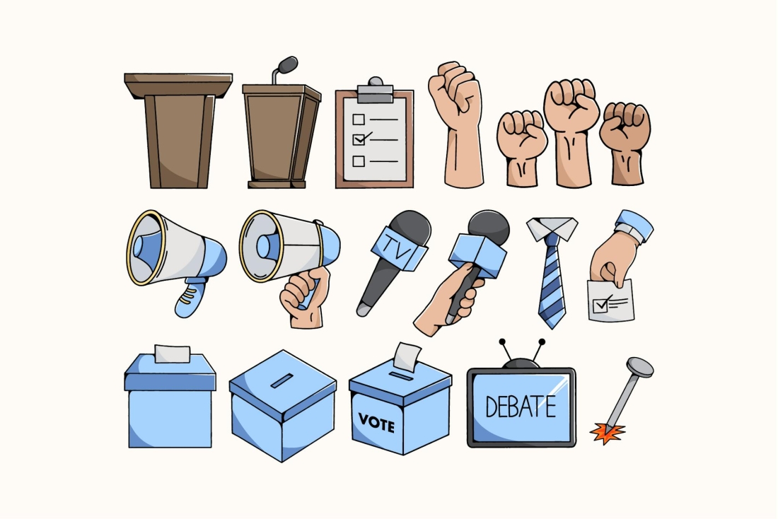 Set of Doodle Election Illustration