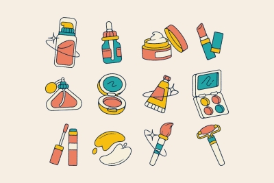 Set of Hand Drawn Skincare Illustrations