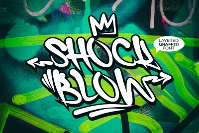 Shock Blow – Layered Graffiti Font