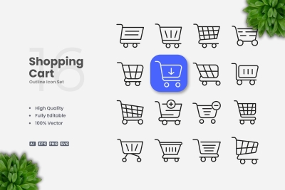 Shopping Cart Outline Icons