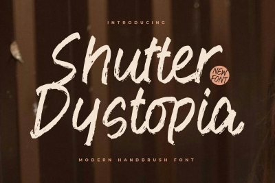 Shutter Dystopia Modern Handbrush Font