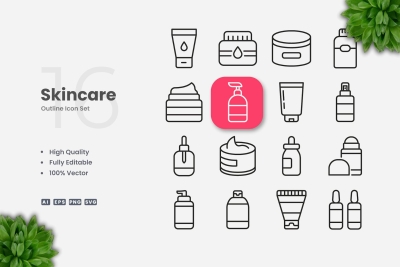 Skincare Outline Icons
