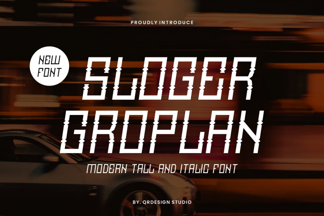 Sloger Groplan - Tall & Italic Font