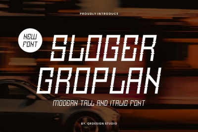 Sloger Groplan - Tall & Italic Font
