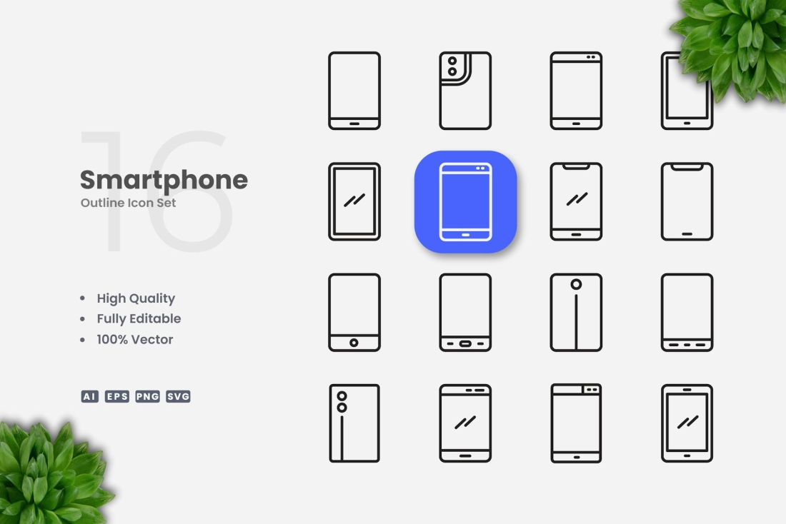 Smartphone Outline Icons