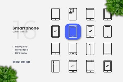Smartphone Outline Icons