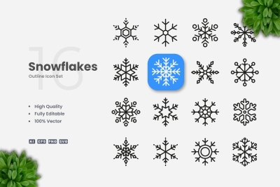 Snowflakes Outline Icons