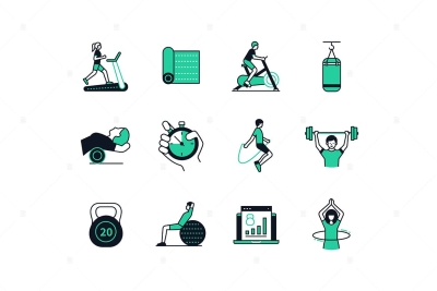 Sports, Workout and Active Lifestyle - Line Icons