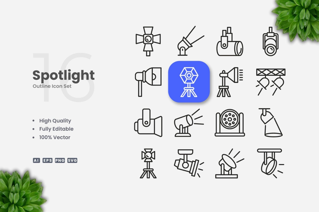 Spotlight Outline Icons