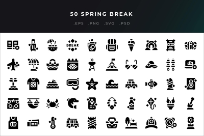 Spring Break Icons