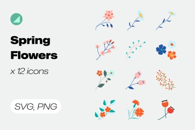 Spring Flowers Color Elements