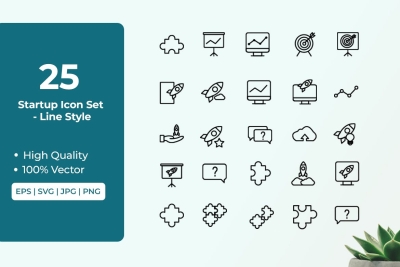 Startup Icon Set Line Style Vol 2