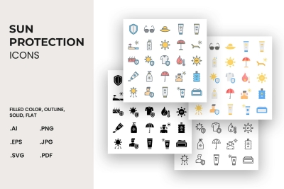 Sun Protection Icons