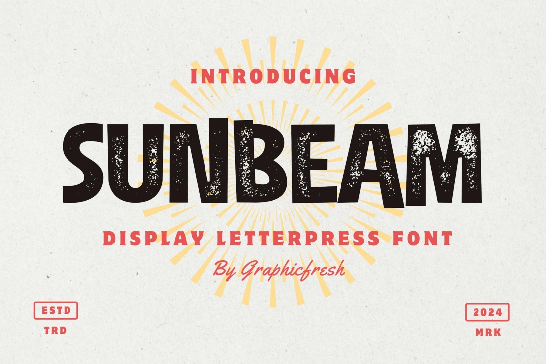 Sunbeam - The Display Letterpress Font