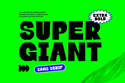 SUPER GIANT Extra Bold Sans Serif Font