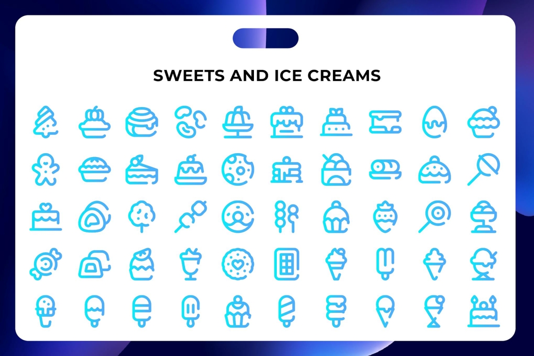Sweets And Ice Creams Icons