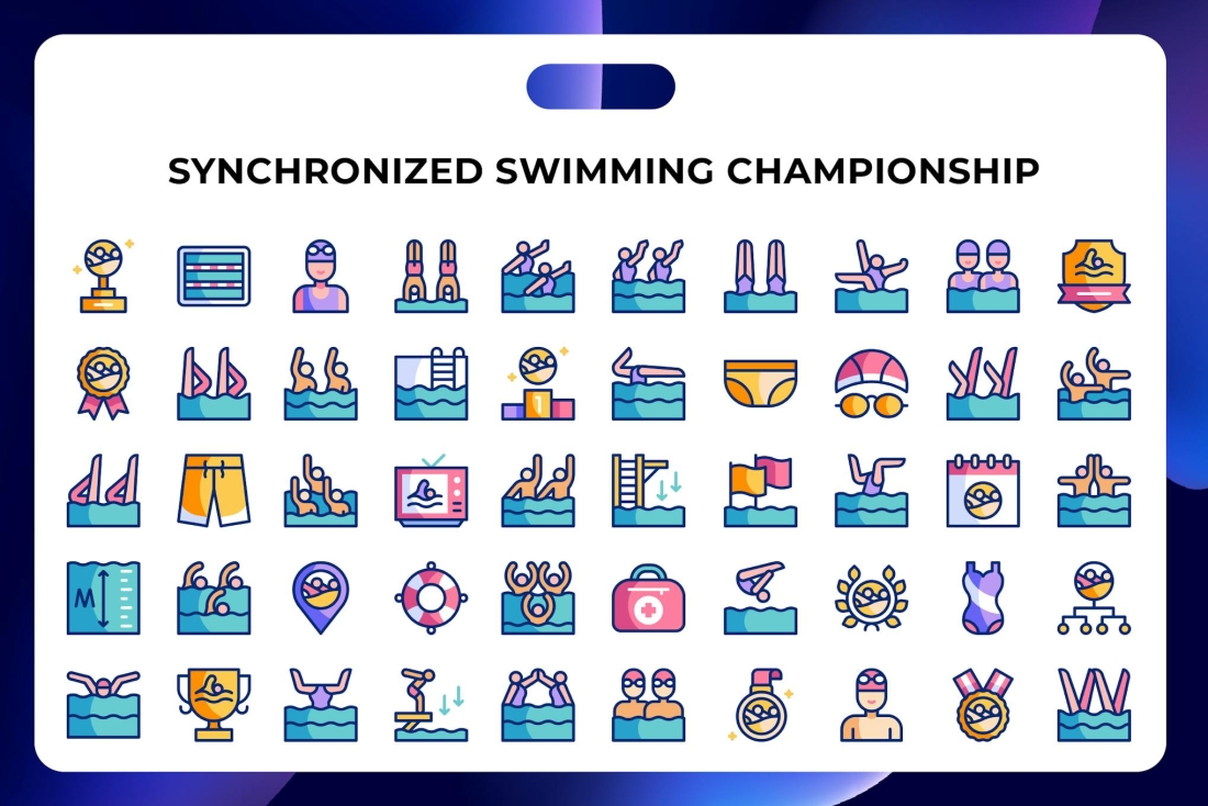 Synchronized Swimming Championship Icons