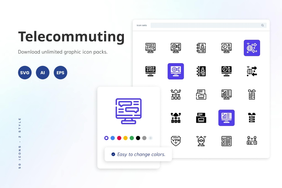 Telecommuting Icons