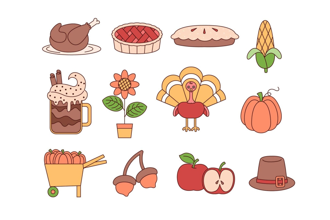Thanksgiving doodle icon