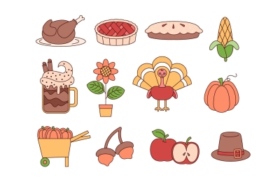Thanksgiving doodle icon