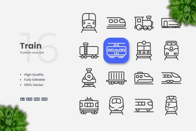Train Outline Icons