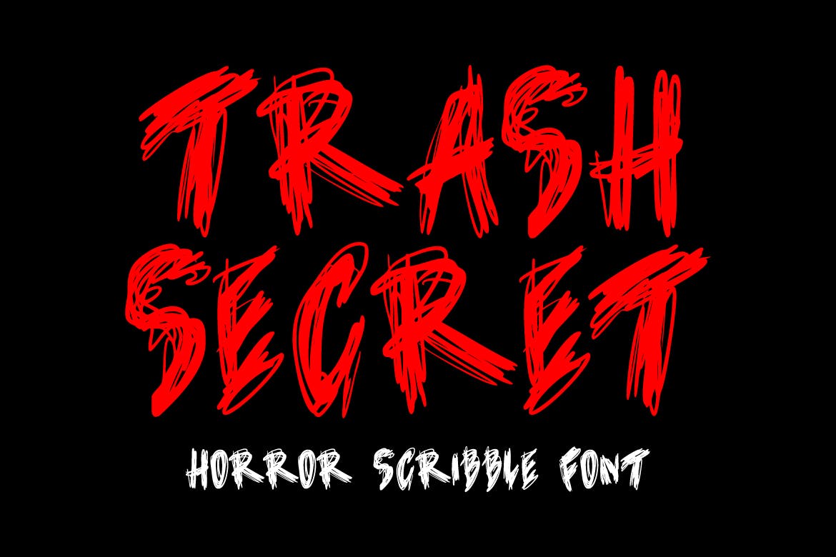 Trash Secret – Horror Scribble Font
