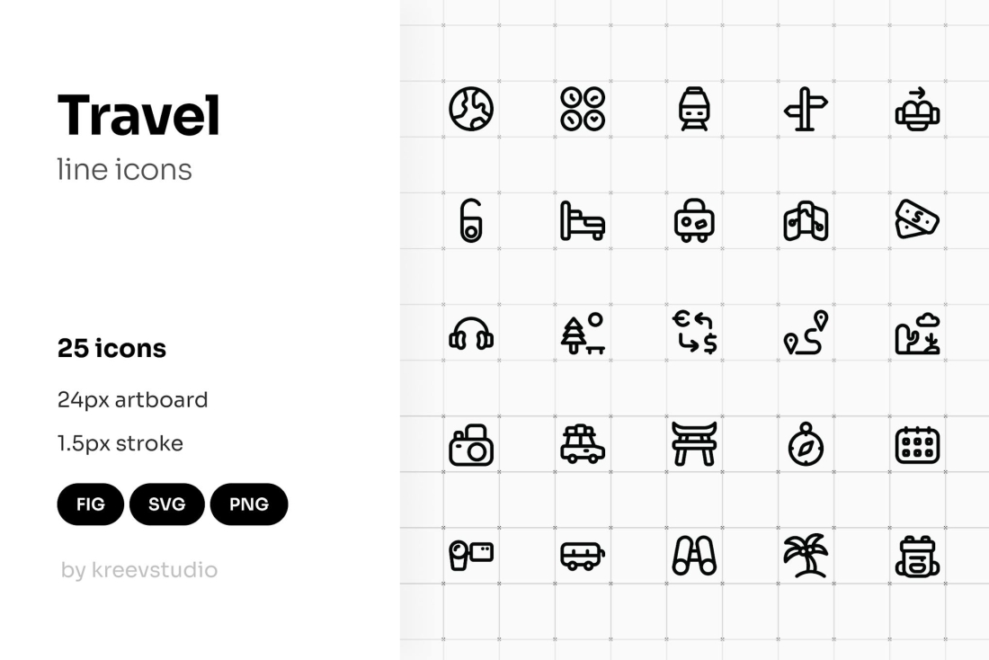 Travel Line UI Icons