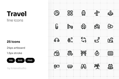 Travel Line UI Icons
