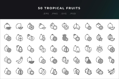 Tropical Fruits Icons