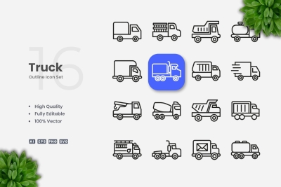 Truck Outline Icons
