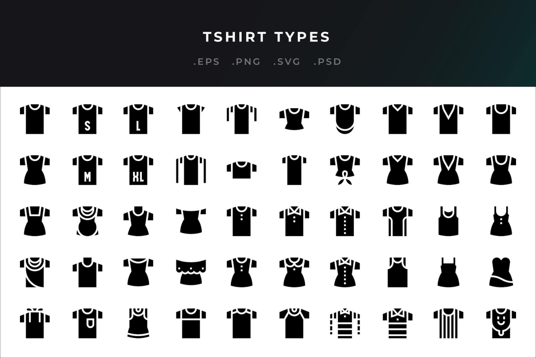 Tshirt Types Icons