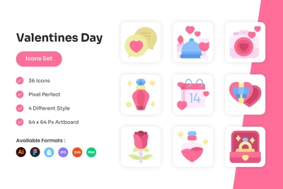 Valentines Day Icons Set