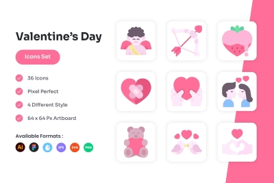 Valentine's Day Icons Set