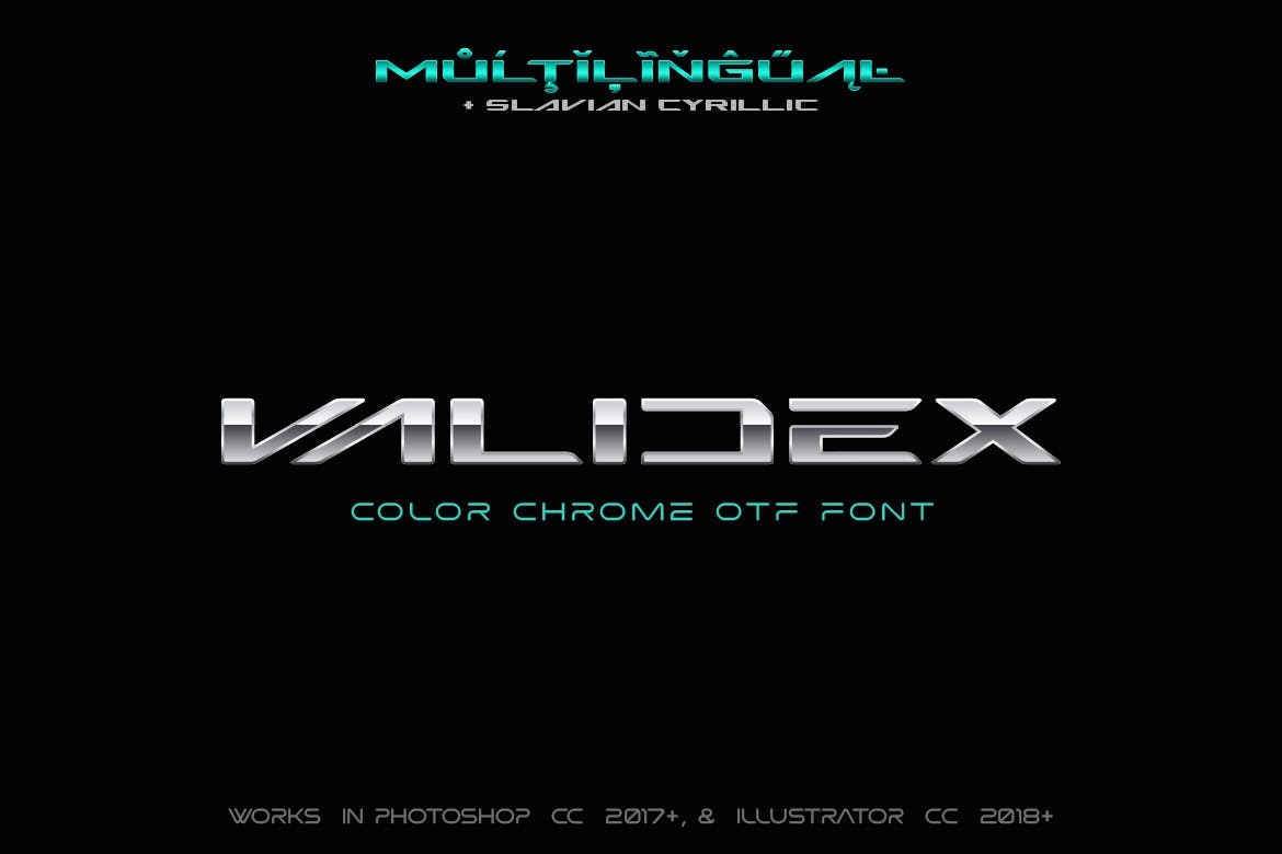 Validex Color Metallic Font