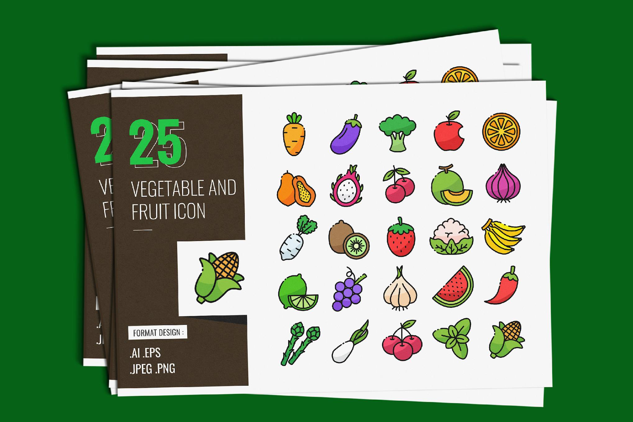 Vegetable and Fruit Icon Design