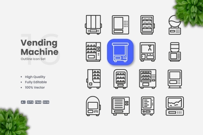 Vending Machine Outline Icons