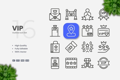 Vip Outline Icons