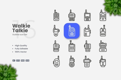 Walkie Talkie Outline Icons
