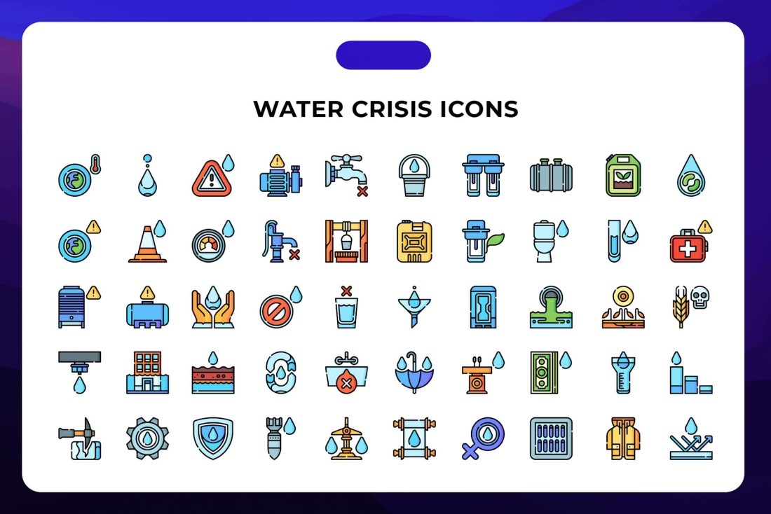 Water Crisis Icons
