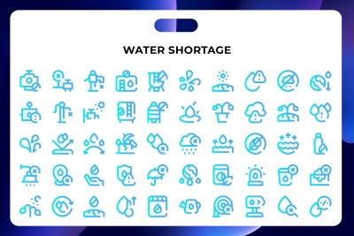 Water Shortage Icons