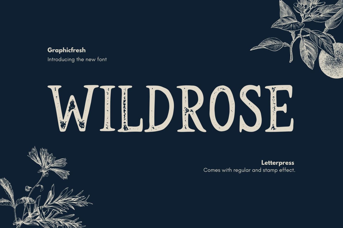 Wildrose - The Vintage Letterpress Font