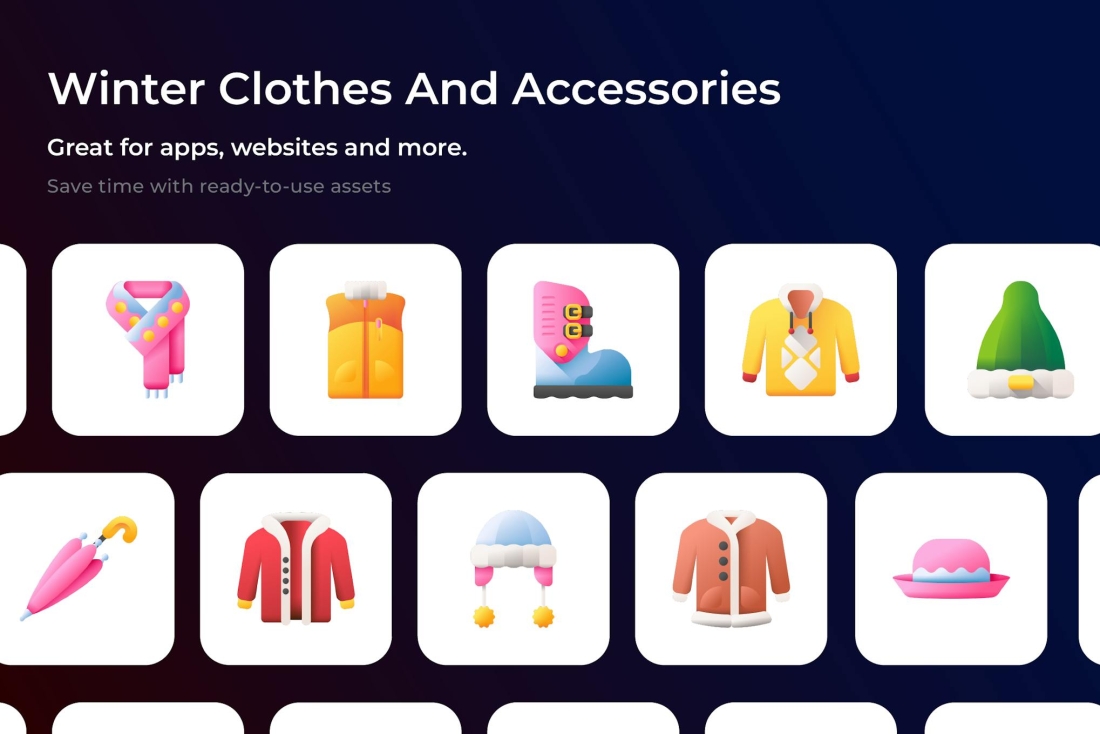 Winter Clothes And Accessories Icons